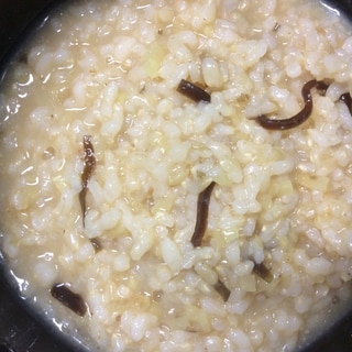 味噌生姜昆布の玄米雑炊